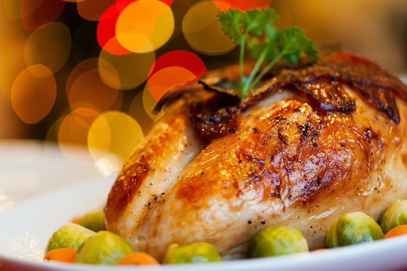 Christmas turkey and garnishings
