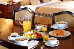 Breakfast on the table in our Suite