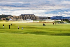 Golfers on St Andrews golf course