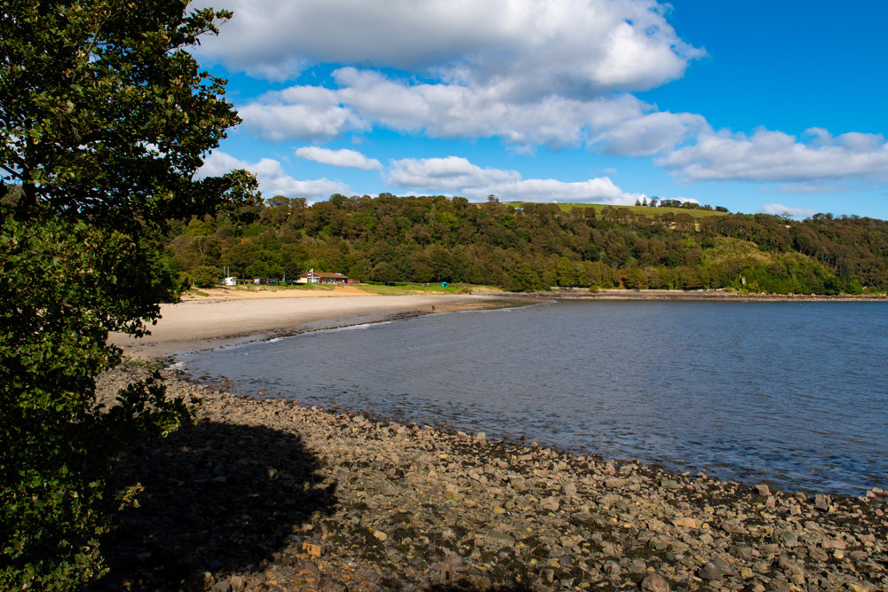 View of Silver Sands Beach in Aberdour, Fife