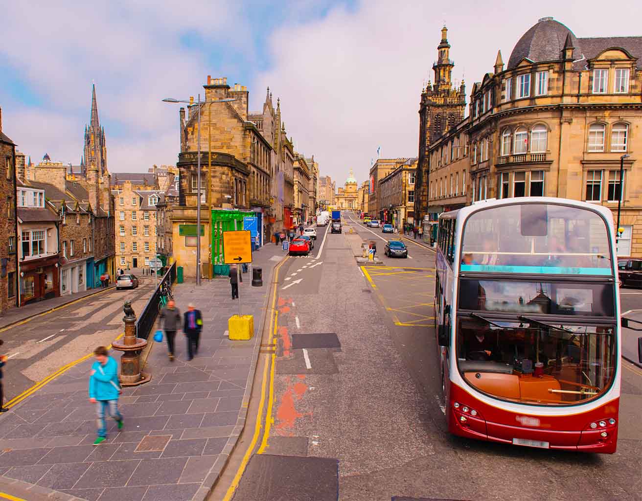 A Lothian Bus on George IV Bridge in Edinburgh