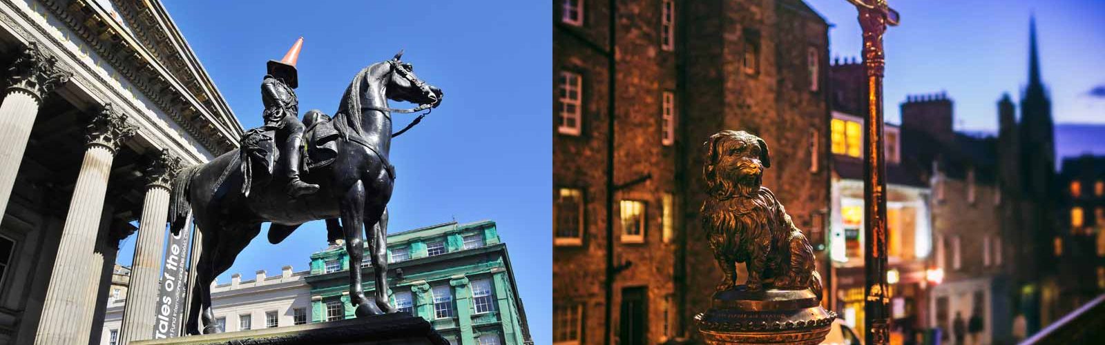 Duke of Wellington and Greyfriars Bobby Statues