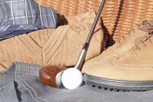 Golf Clothes and Equipment for packing