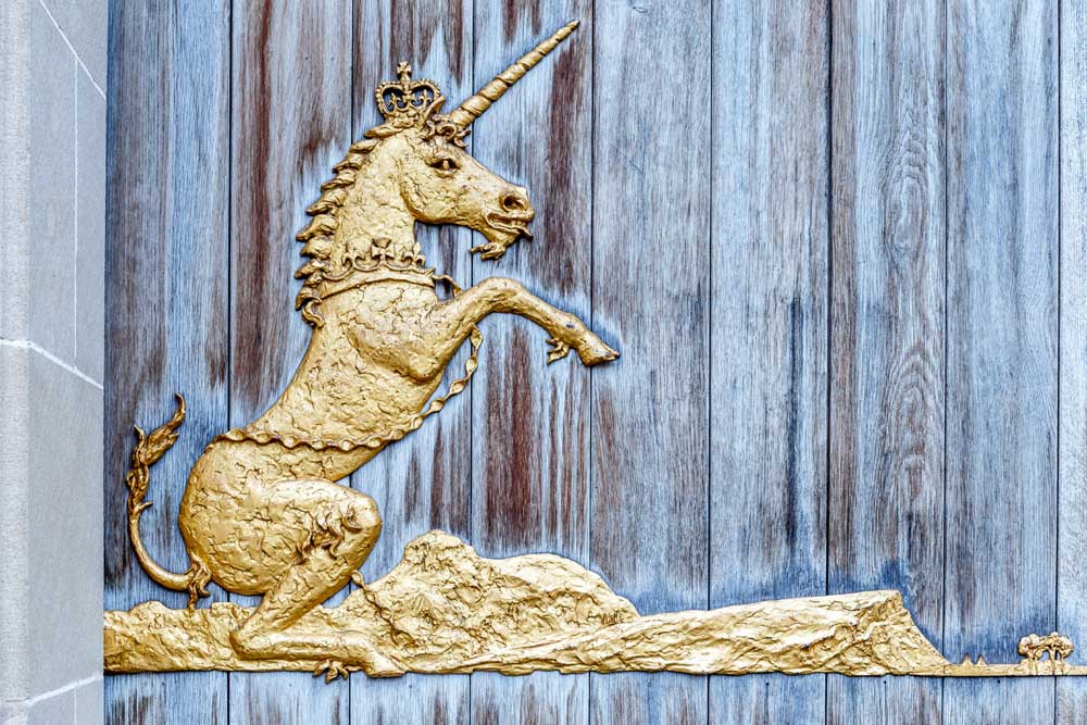 Golden Unicorn on Holyrood Palace entrance