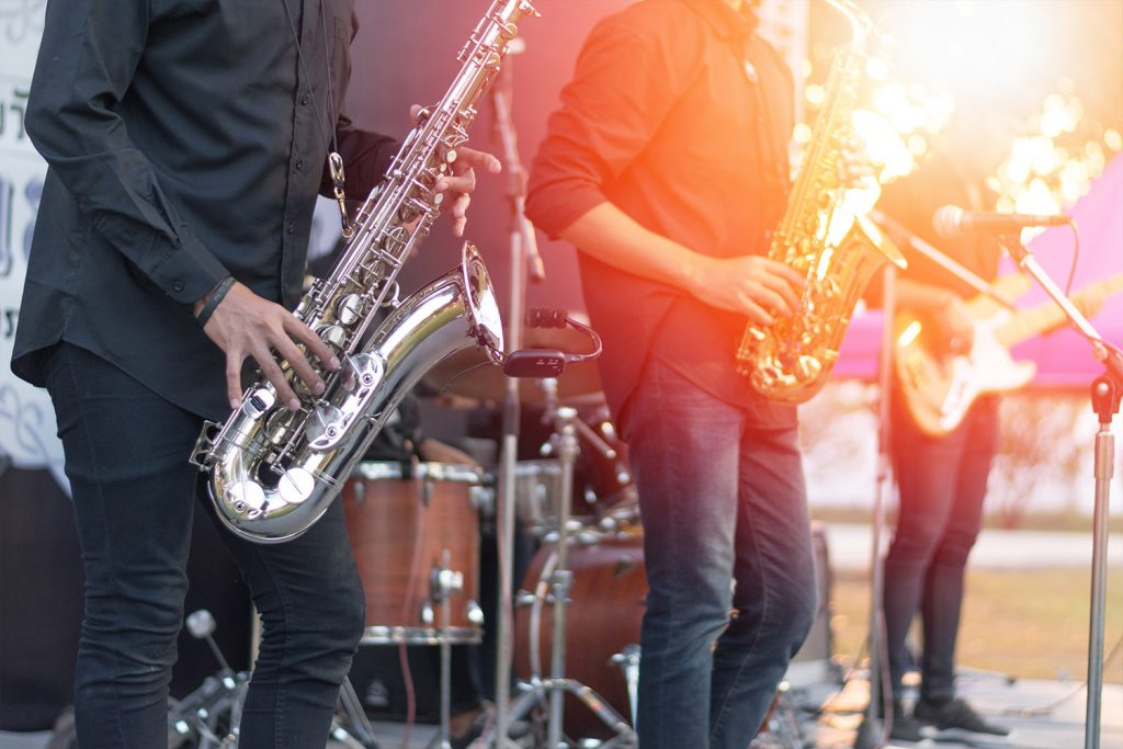 A jazz and blues band performing