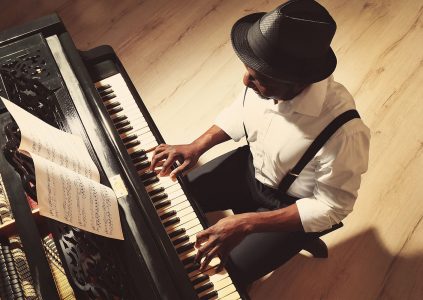 A jazz and blues piano player
