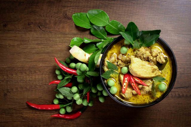 A Thai green curry