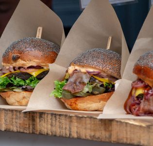Vegan burger street food at a Farmers' Market