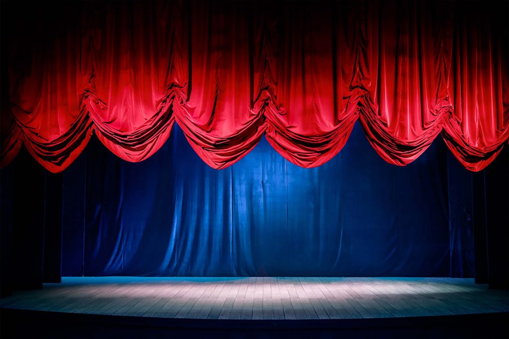Theatre curtains opening
