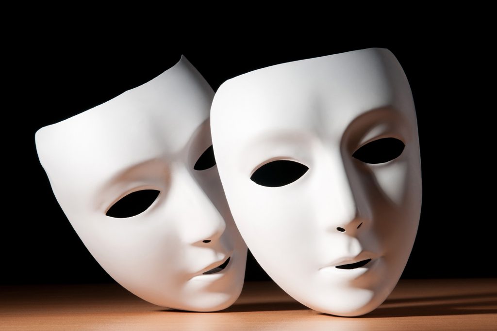 Two theatre masks