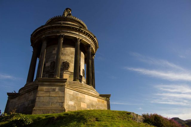 The Burns Monument on Calton Hill in Edinburgh