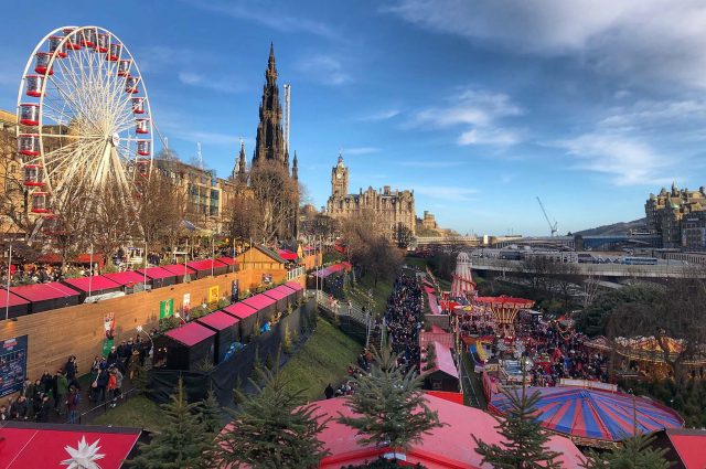 Edinburgh Christmas Market during the day