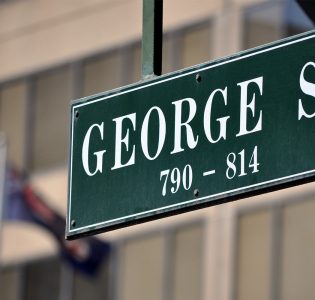 A street sign in Edinburgh saying George Street