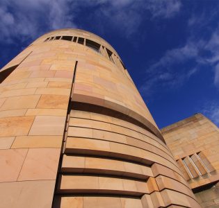 The cylindrical exterior of the National Museum of Scotland