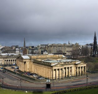 Looking down on the National Gallery of Scotland in Edinburgh