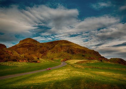 Holyrood Park in Edinburgh with Arthur's Seat in the background