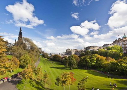 Sunny day at Princes Street Gardens