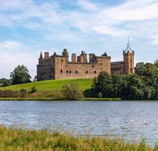 View of Linlithgow Palace across the loch