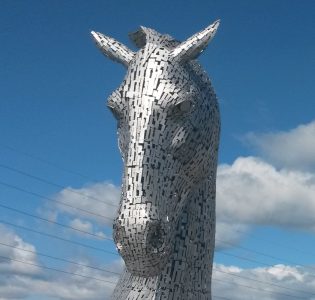 One of The Kelpies at Falkirk Helix Park