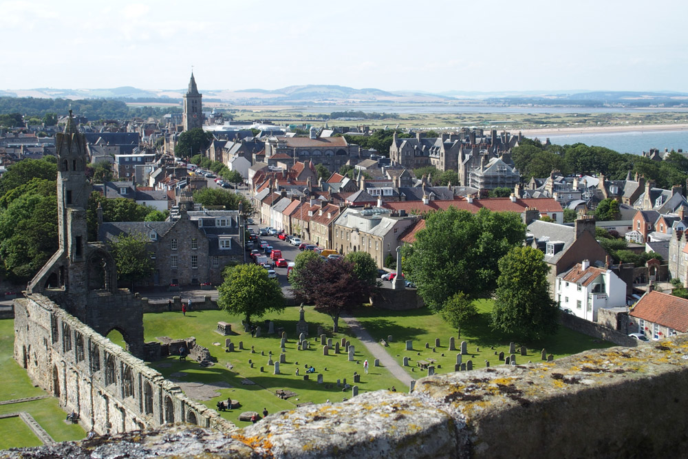 View of St Andrews town in Fife