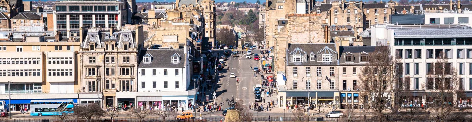 View of Princes Street in Edinburgh