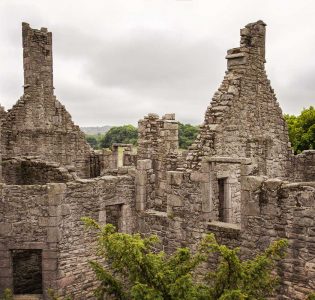 The ruins of Craigmillar Castle on the outskirts of Edinburgh