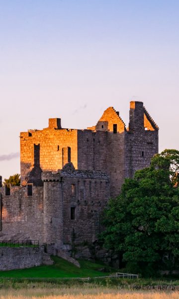 Craigmillar Castle Tower House at sunset