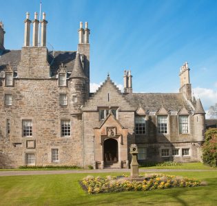 Front view of Lauriston Castle exterior