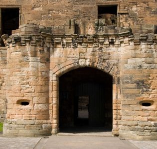 Entrance to Linlithgow Palace in West Lothian, Scotland