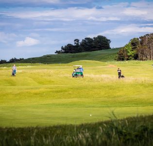 Golfers on the links at North Berwick