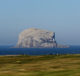 View of the Bass Rock from North Berwick golf course