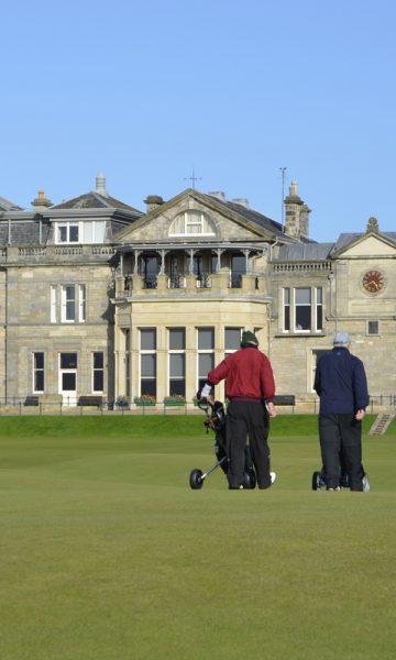 Golfers on the Old Course at St Andrews