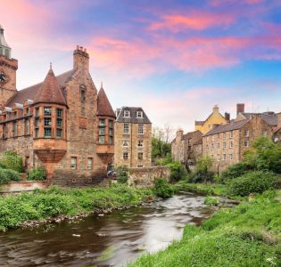 Sunset at Dean Village on the Water of Leith