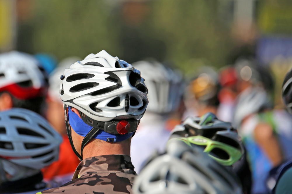 Cyclists at the start of a race