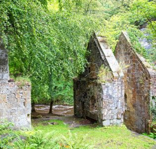 Remains of a water mill in Roslin Glen Country Park