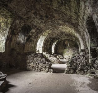 Inside the ruins of Dirleton Castle, East Lothian