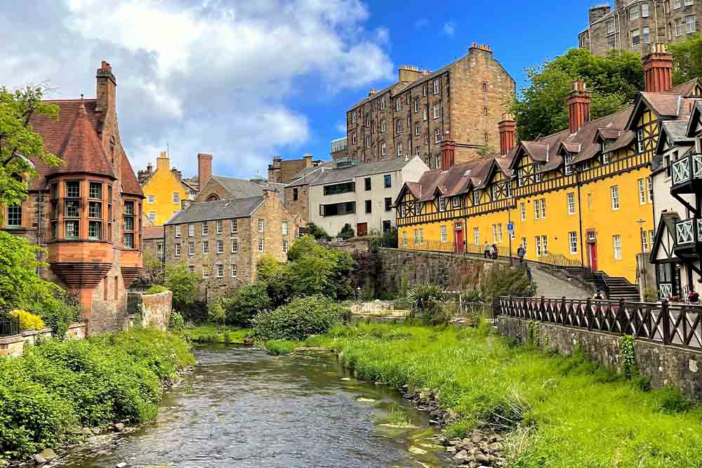 Dean Village with the Water of Leith running underneath.